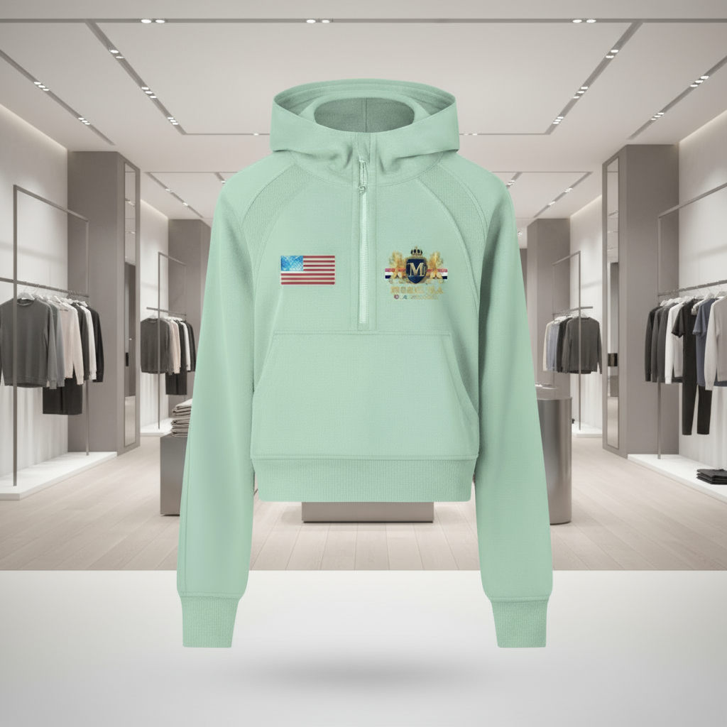 Cropped Half-Zip Hoodie
