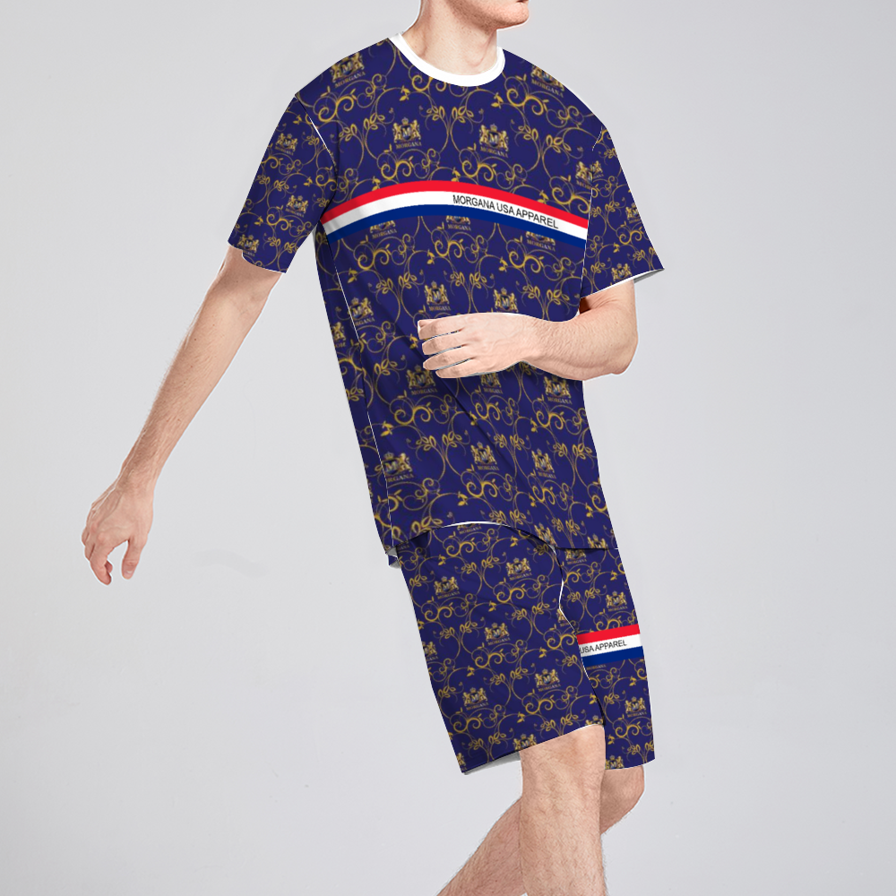 Men's Round Neck Shirt & Short Set