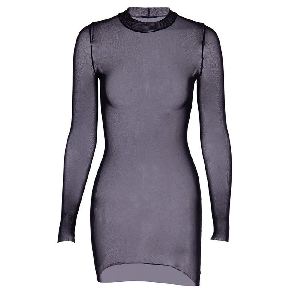Sexy Sheer Long Sleeve Casual Knit Skirt Skinny Dress
