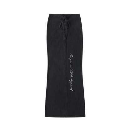 Drawstring Maxi Skirt