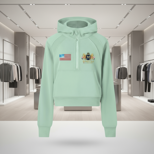Cropped Half-Zip Hoodie