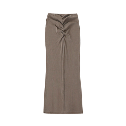 Drawstring Maxi Skirt