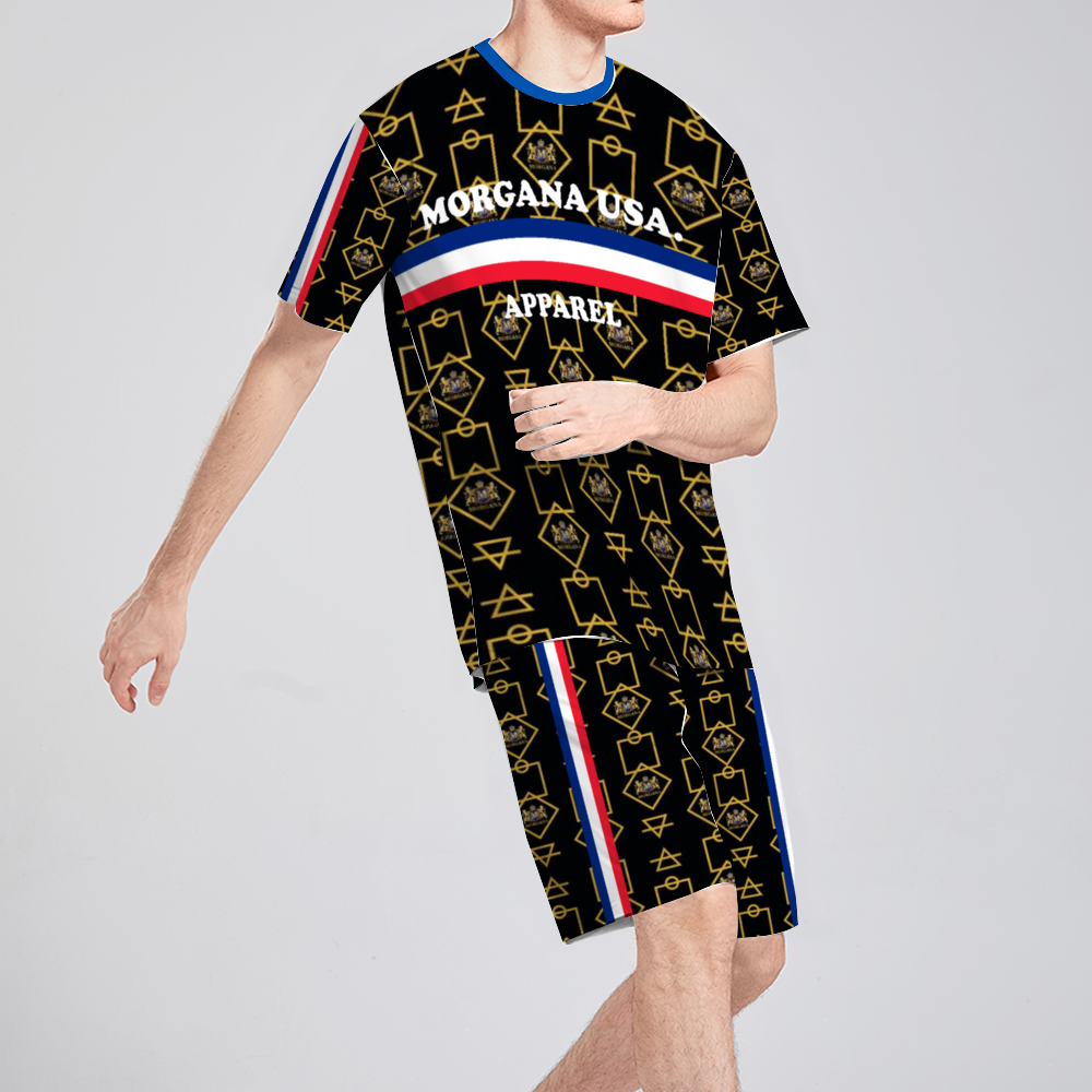 Men's Round Neck Shirt & Short Set