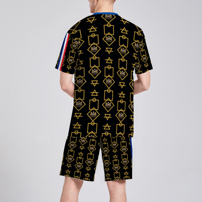 Men's Round Neck Shirt & Short Set