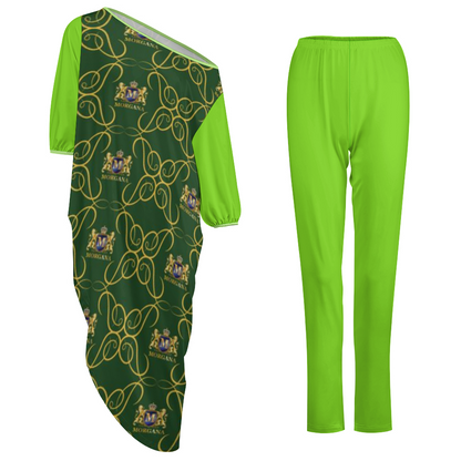 Diagonal Shoulder Top & Pants