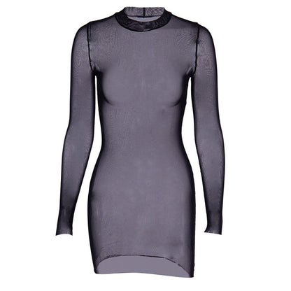 Sexy Sheer Long Sleeve Casual Knit Skirt Skinny Dress